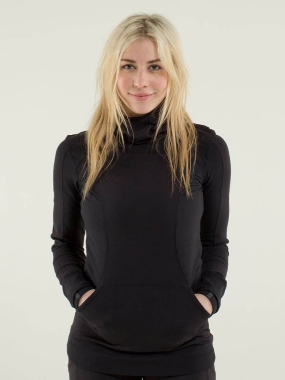 Lululemon Base Runner Hoodie Black Size 4 Rulu Running Pullover Thumbholes
